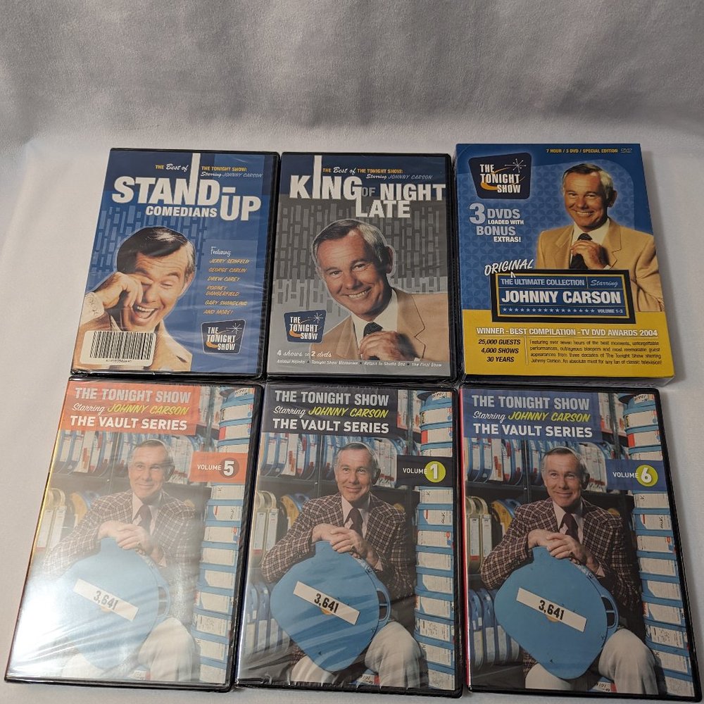 Johnny Carson The Tonight Show DVDs Lot of 6 Vault Series Late Night Legend NEW